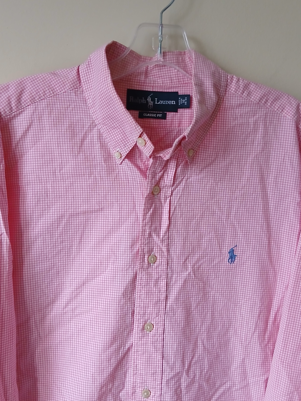 Polo Ralph Lauren Classic Fit Pink Gingham Plaid Button-Down Shirt